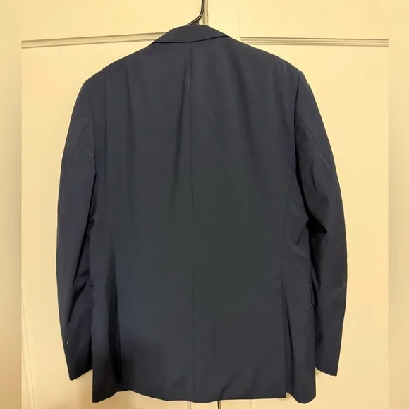 Saks Fifth Avenue Dark Navy Men’s Wool Suit 42 Jacket, 35 Pants